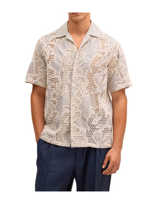 Julio - Embroidery organic cotton shirt NN. 07 NN.07 | 261000005850048880 DEEP TRUFFLE